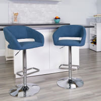 Flash Furniture CH-122070-BLFAB-GG Contemporary Blue Fabric Adjustable Height Barstool